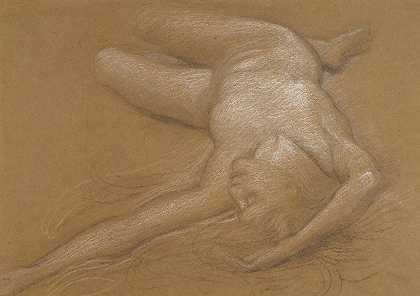 爱德华·约翰·波因特的《暴风睡衣洞穴中一个躺着的裸女的研究》
