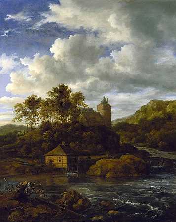 雅各布·范·鲁伊斯代尔的《河边的城堡和水草》