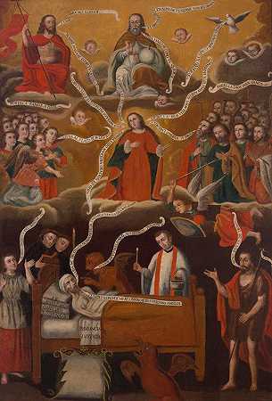 《圣三位一体，圣母玛利亚与垂死的男人》