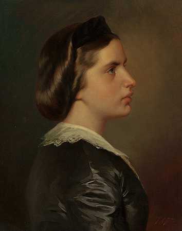 弗兰兹·泽弗·温特哈尔特的《一位年轻女性的侧面肖像》