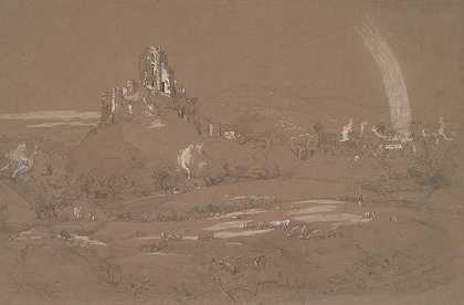 《克伦威尔海沟上的科孚城堡和小镇》作者：贾斯珀·弗朗西斯·克罗普西