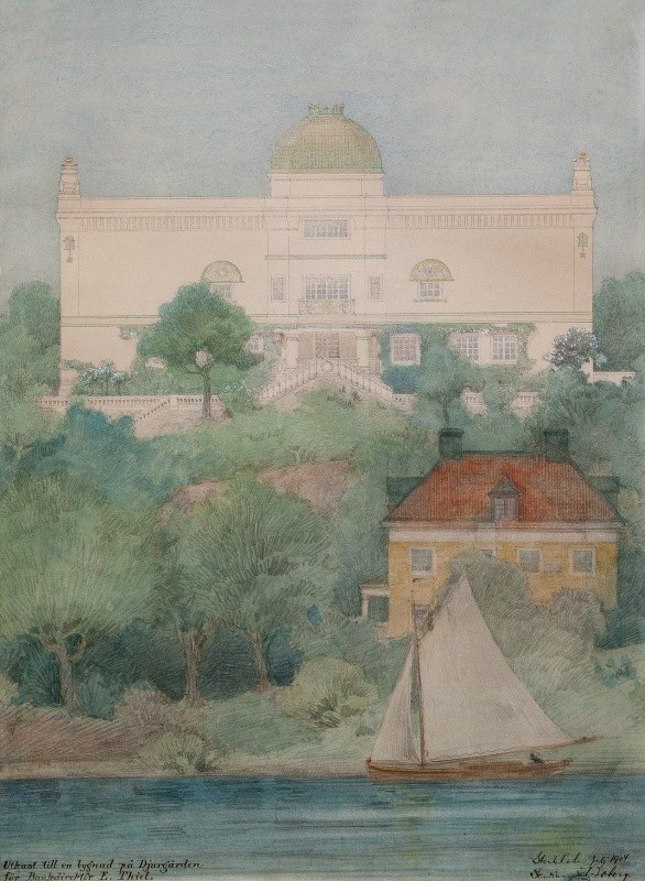 费迪南德·博伯格为蒂尔画廊绘制的建筑草图