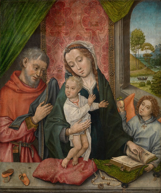 1499年大师的《神圣家庭与天使》