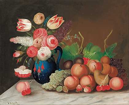 威廉·布洛·古尔德的《水果与鲜花的静物》