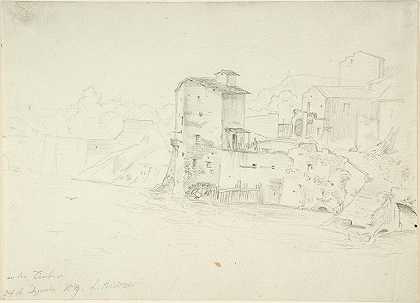 阿德里安·路德维希·里希特的《磨坊与建筑风景》