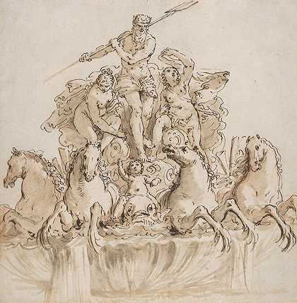 弗朗西斯科·丰特巴索的《战车中的海王星喷泉设计》