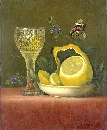 玛丽亚·玛格丽莎·范·奥斯的《柠檬与玻璃切割的静物》