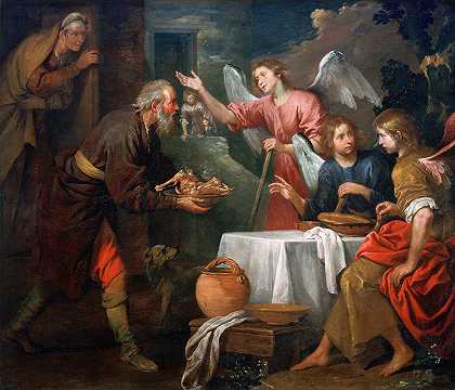 乔瓦尼·安德烈亚·德·法拉利的《亚伯拉罕与三个天使》