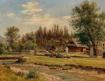 路德维希·哈劳斯卡（Ludwig Halauska）的《阿夫伦茨附近的图茨查赫村的景色》