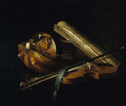“乐器的静物”，尼古拉斯·亨利·乔拉特·德伯特里