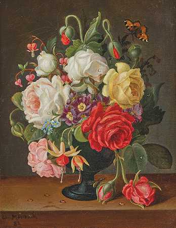 Christian Juel Möllback的《花卉静物》