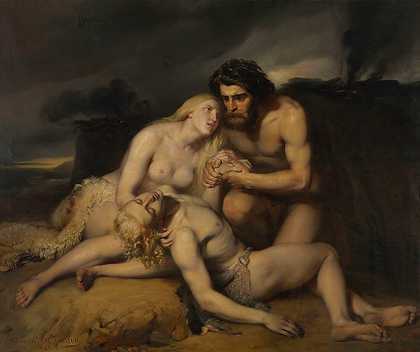 《亚当和夏娃发现亚伯的尸体》作者：爱德华·杜贾丁