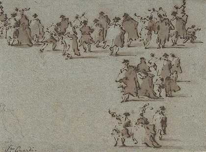 弗朗西斯科·瓜尔迪的《行走人物研究》