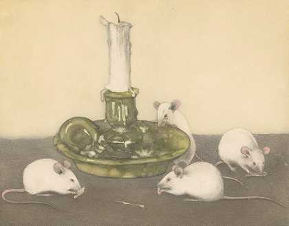 弗兰斯·埃弗巴格的《烛台上的四只老鼠》