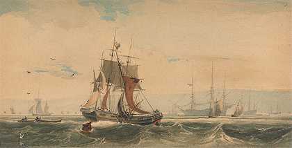 弗朗索瓦·路易斯·托马斯·弗朗西娅的《肯特郡梅德威的航运》