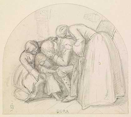 《丁尼生的多拉》——约翰·埃弗里特·米莱斯对玛丽、孩子和多拉安慰父亲的研究