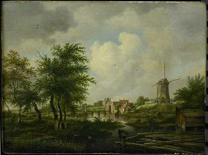 “阿姆斯特丹的衰败的墙和韦特林堡，由扬·赫尔斯威特在布丁天使上空看到