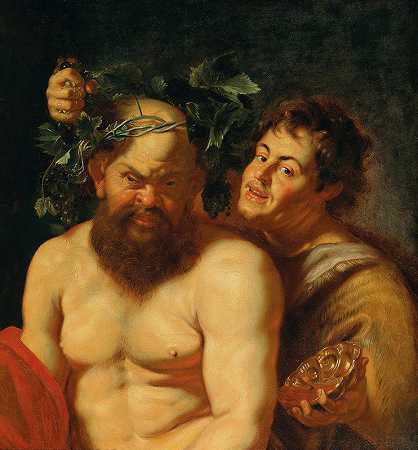 彼得·保罗·鲁本斯（Peter Paul Rubens）工作坊的《醉醺醺的沉默与萨提尔》（The Drunken Silenus with a Satyr）