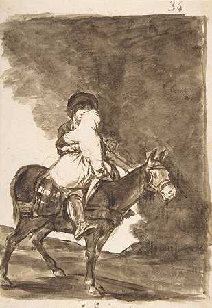 弗朗西斯科·德·戈亚的《一男一女骑骡子》