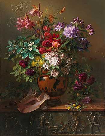 《希腊花瓶里的花的静物乔治·雅各布斯·约翰内斯·范·奥斯的春天寓言》
