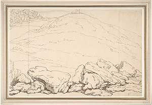 托马斯·罗兰森的《山丘风景与岩石》