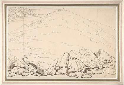 托马斯·罗兰森的《山丘风景与岩石》