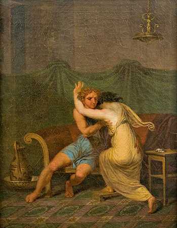 卡图卢斯和莱斯比亚，在他的怀抱中为尼古拉·亚伯拉罕·阿比尔加德的刺杀寻求慰藉