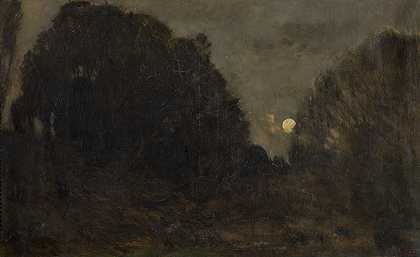 查尔斯·弗朗索瓦·道比尼的《巴比松升起的月亮》