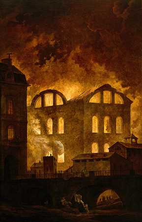 休伯特·罗伯特《皇家宫歌剧院的大火》