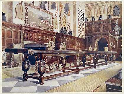 埃德温·弗利的《利特尔科特大厅里的滑板桌》