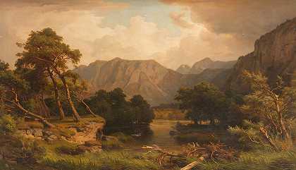 海因里希·芬克的《苍鹭山湖》
