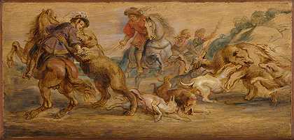 彼得·保罗·鲁本斯（Peter Paul Rubens）的《猎熊研究》