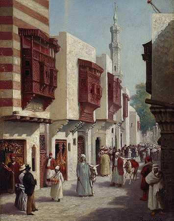 “开罗街，1889年展览，作者：C.Bussilliet