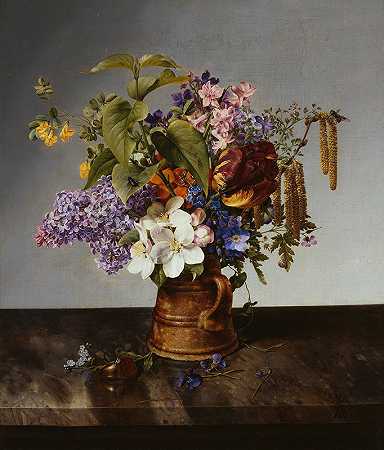 约翰·威廉·普雷耶的《罐子里的花园花束》