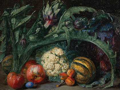 Pieter Snyers的《窗台上的朝鲜蓟、苹果和甜瓜》
