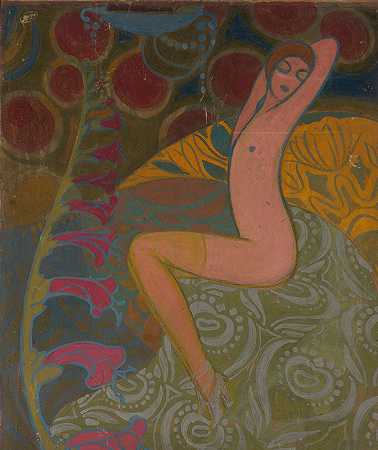 卡杰坦·斯特凡诺维奇的《女人与花》