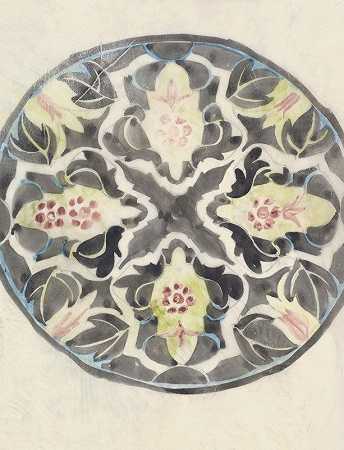 Carel Adolph Lion Cachet设计的带有花卉装饰的盘子