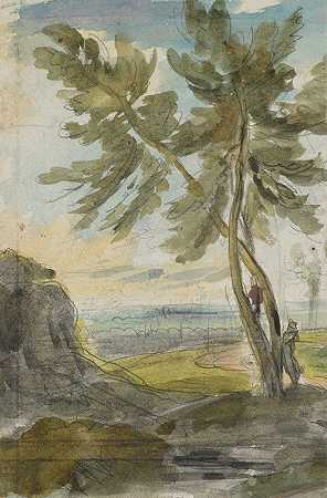 雅各布·克里斯托夫·米维尔的《Staffagefigur的树》