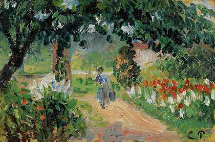 “花园小巷Eragny by Camille Pissarro