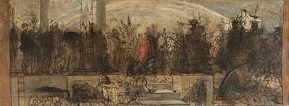 “普世的审判，奥古斯都·巴塞洛米·格莱兹的素描