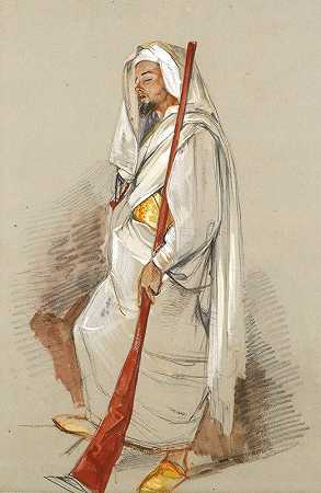 约翰·弗雷德里克·刘易斯的《穿着北非服装的男人研究》