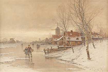 《冬季风景》作者：Johann Jungblut