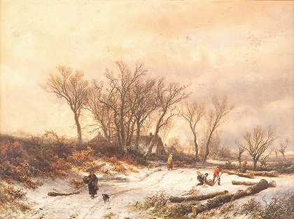 Pieter Lodewijk Kluyver的《冬季风景》
