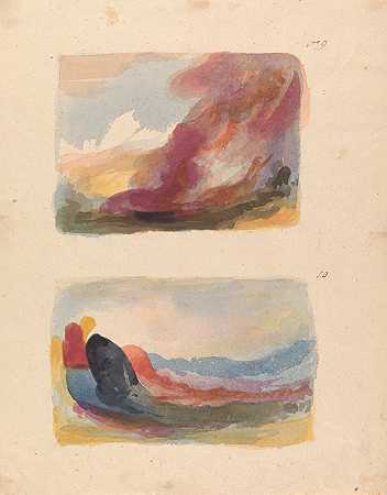 托马斯·萨利（Thomas Sully）的《风景-彩色水洗》（第9号）《风景-色彩水洗》，鲁本斯（第10号）