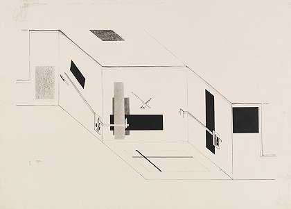 El Lissitzky的《I.Kestnermappe第5页中的Prounneraum》