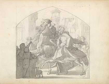 弗雷德里克·雷顿的《骑马的人和猴子》