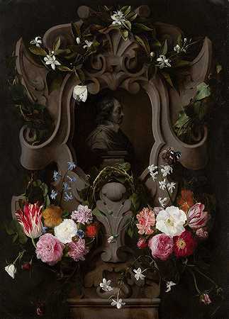 丹尼尔·塞格斯的《君士坦丁·惠更斯的胸像被花环环绕》