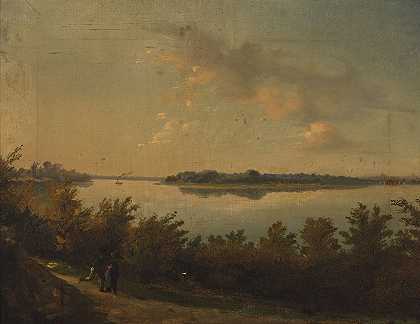 “Saska Kępa–日落时的风景”，Jan Feliks Piwarski著