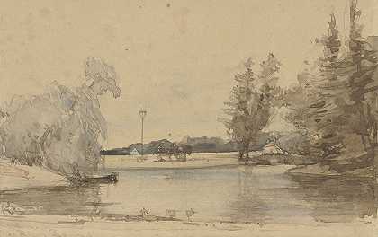 约翰内斯·博斯布姆（Johannes Bosboom）的《利德住宅池塘风景》