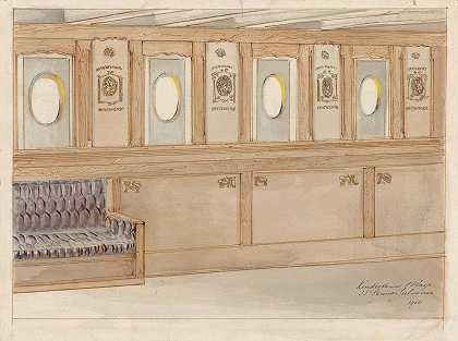 Carel Adolph Lion Cachet为S.S.Princess Juliana设计的幼儿园头等舱